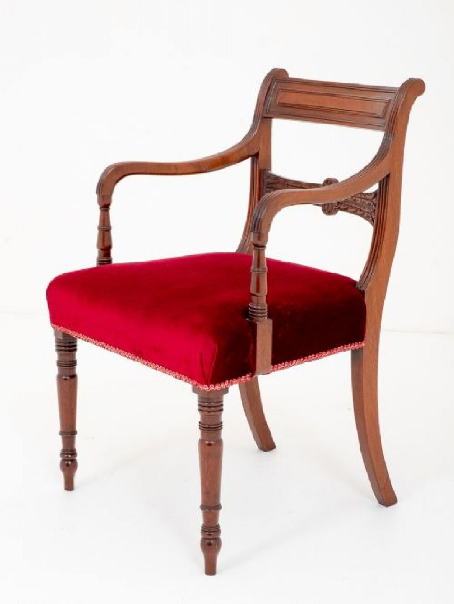Set Regency Dining Chairs Mahogany Antique en vente 3