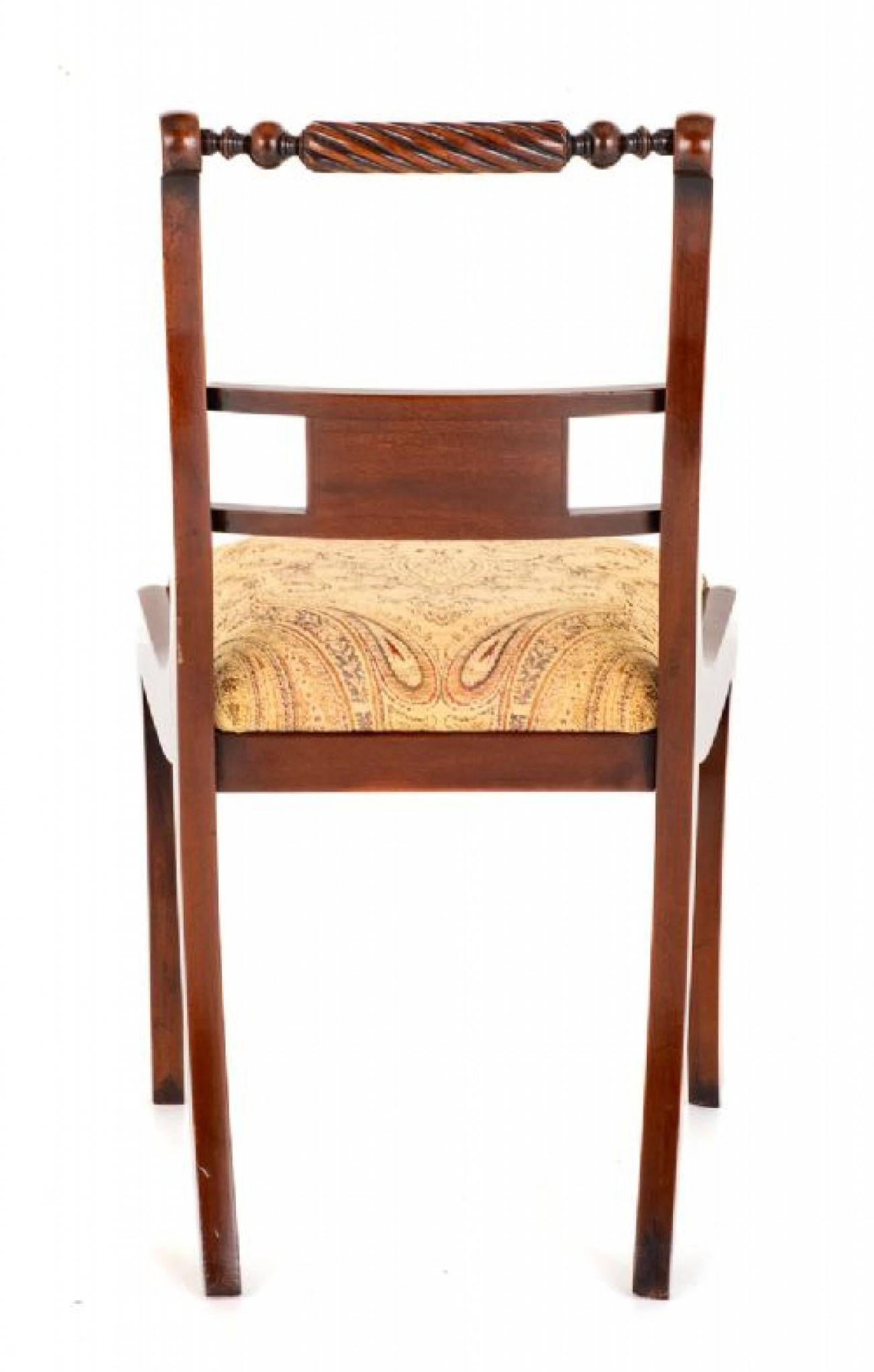 Set Regency Dining Chairs Mahogany Brass Inlay For Sale 1