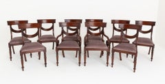 Set Regency Dining Chairs Mahogany Revival Swag Back