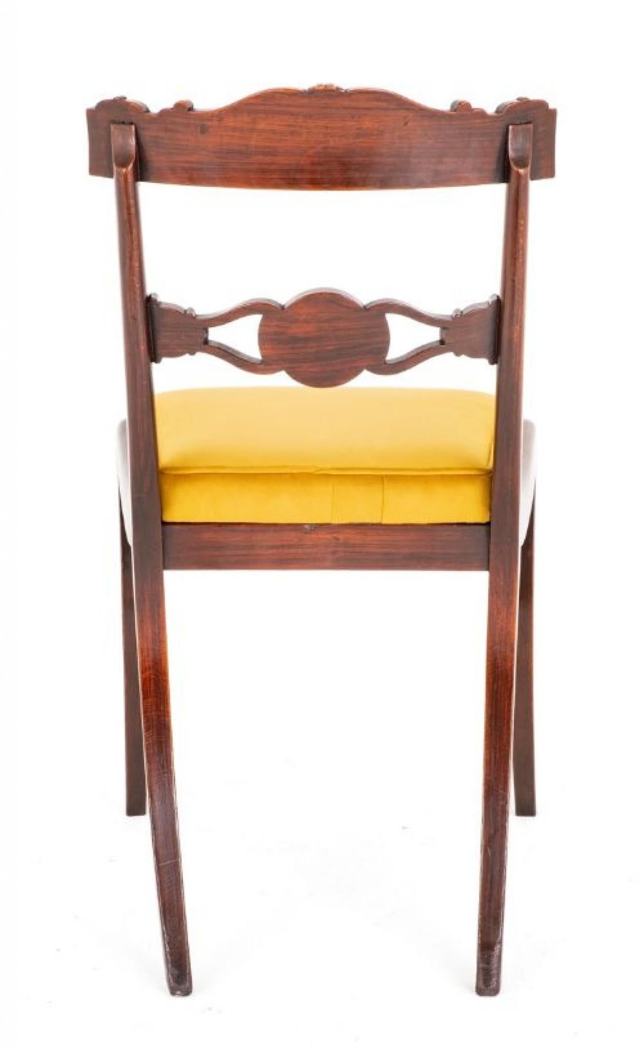 Fine XX secolo Set di sedie da pranzo Regency Periodo intarsiato in ottone antico in vendita