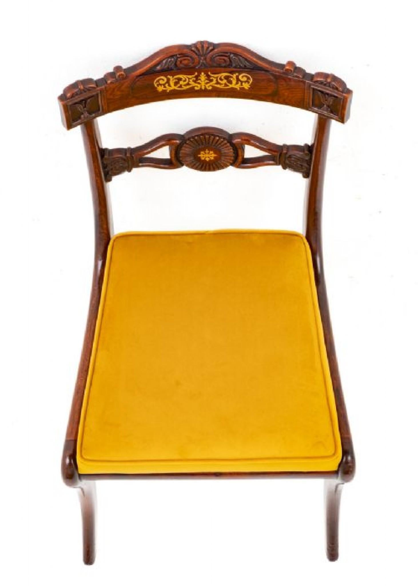 Ottone Set di sedie da pranzo Regency Periodo intarsiato in ottone antico in vendita