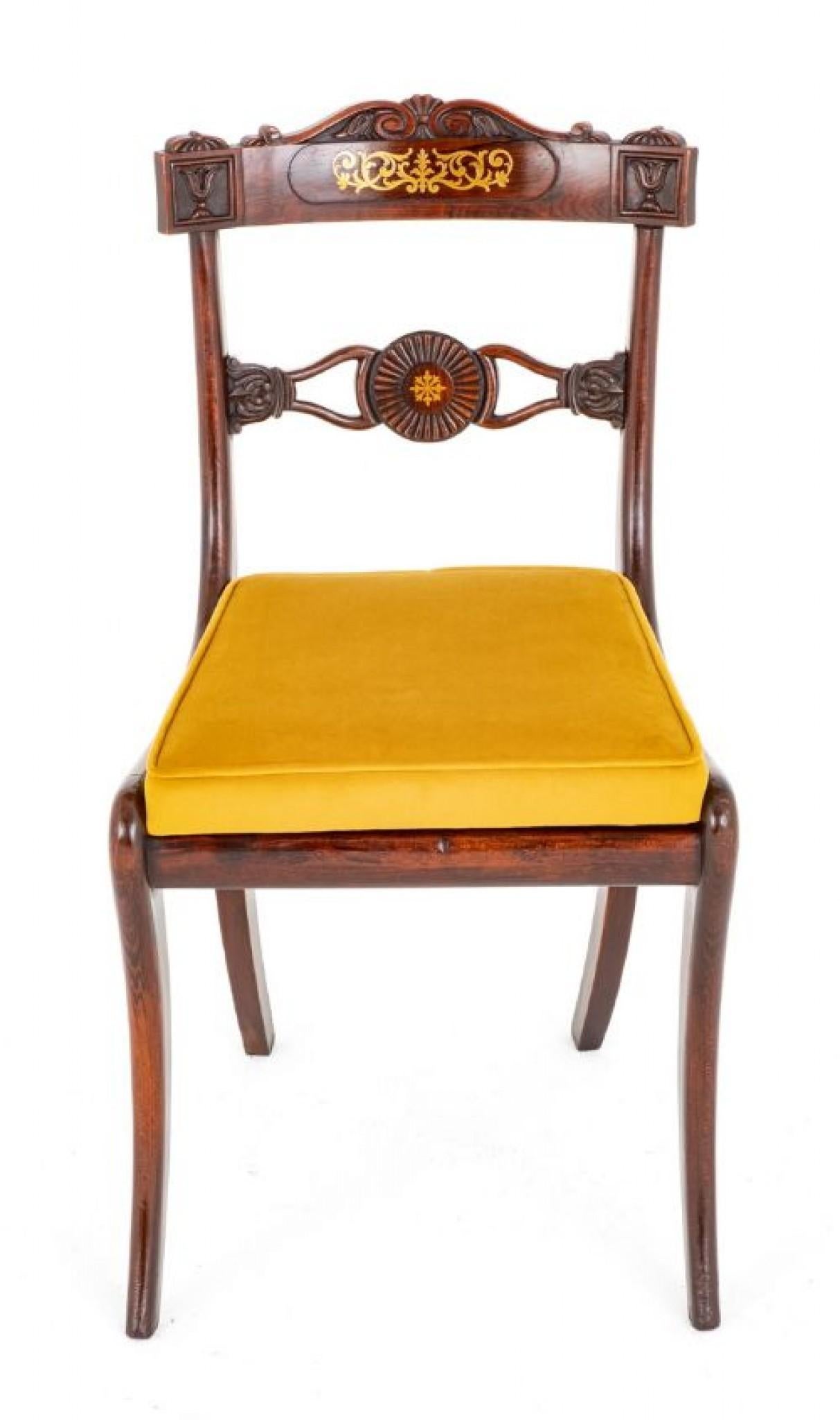 Set di sedie da pranzo Regency Periodo intarsiato in ottone antico in vendita 1