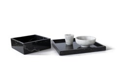 Conjunto Hecho a Mano Relax en Mármol Blanco Carrara y Negro Marquina