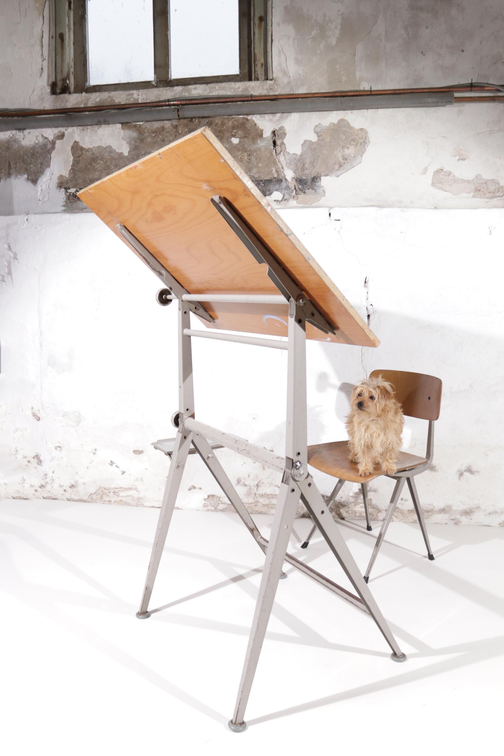 Set Reply Architect Drafting Table Friso Kramer / Wim Rietveld & Result Chair 1