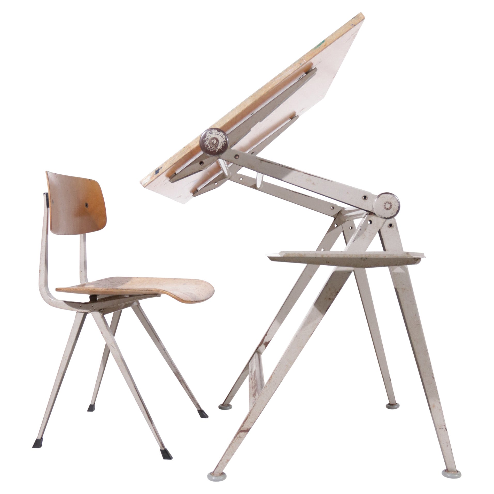 Set Reply Architect Drafting Table Friso Kramer / Wim Rietveld & Result Chair