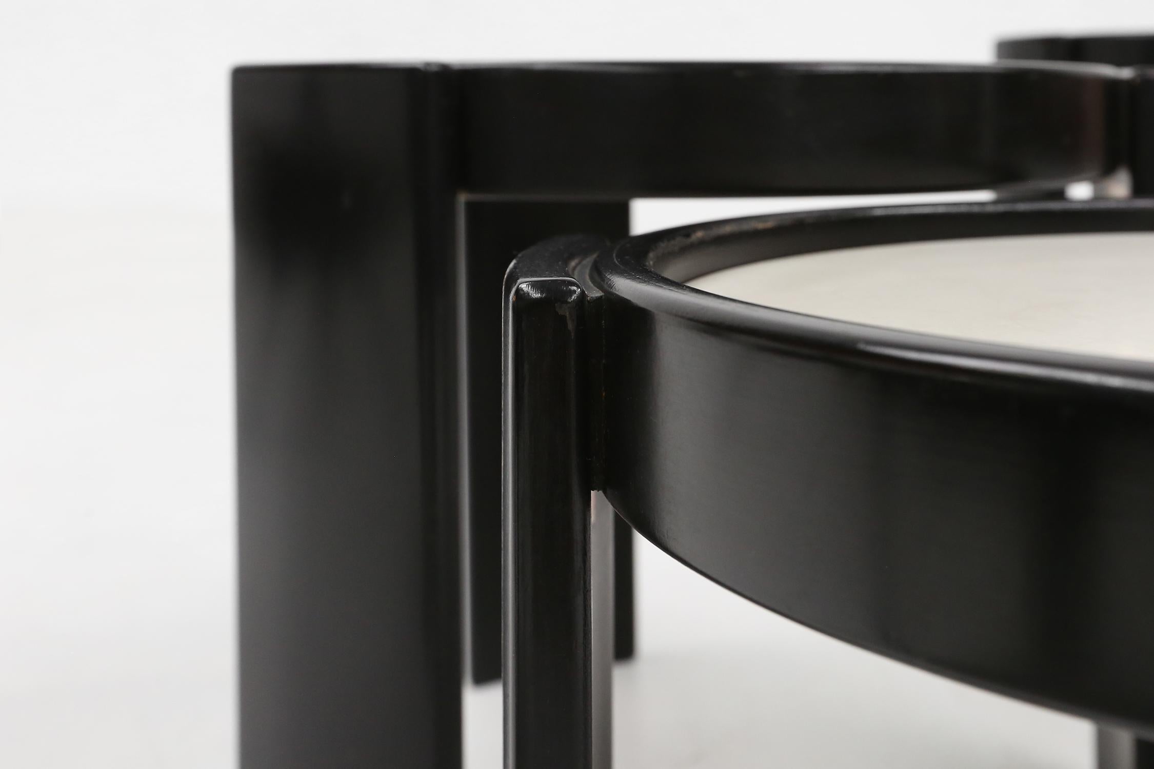 Set reversible nesting tables by Gianfranco Frattini for Cassina, Italy ca. 1960 For Sale 4