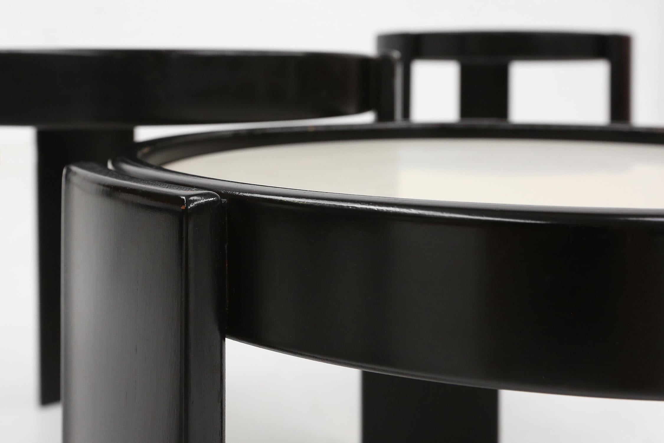 Set reversible nesting tables by Gianfranco Frattini for Cassina, Italy ca. 1960 For Sale 5