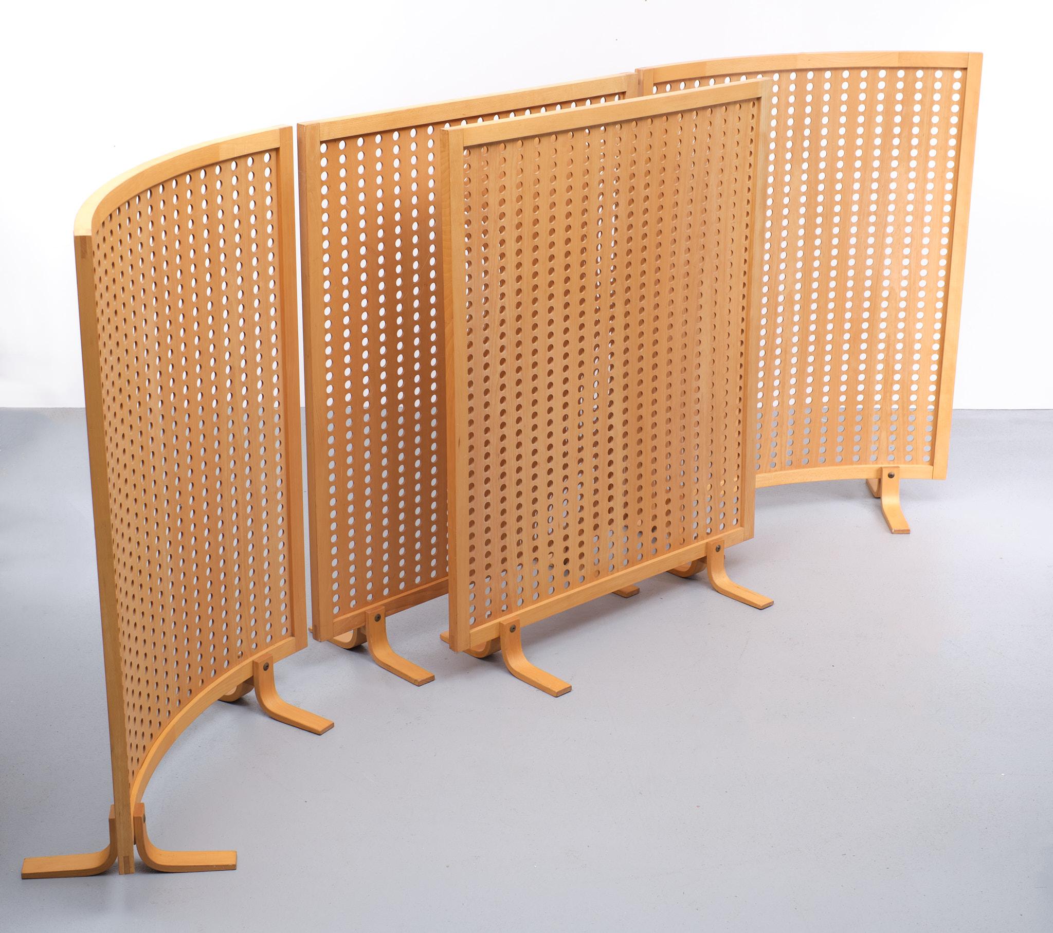 Set Room Dividers Beech Wood, Scandinavian, 1970s 7