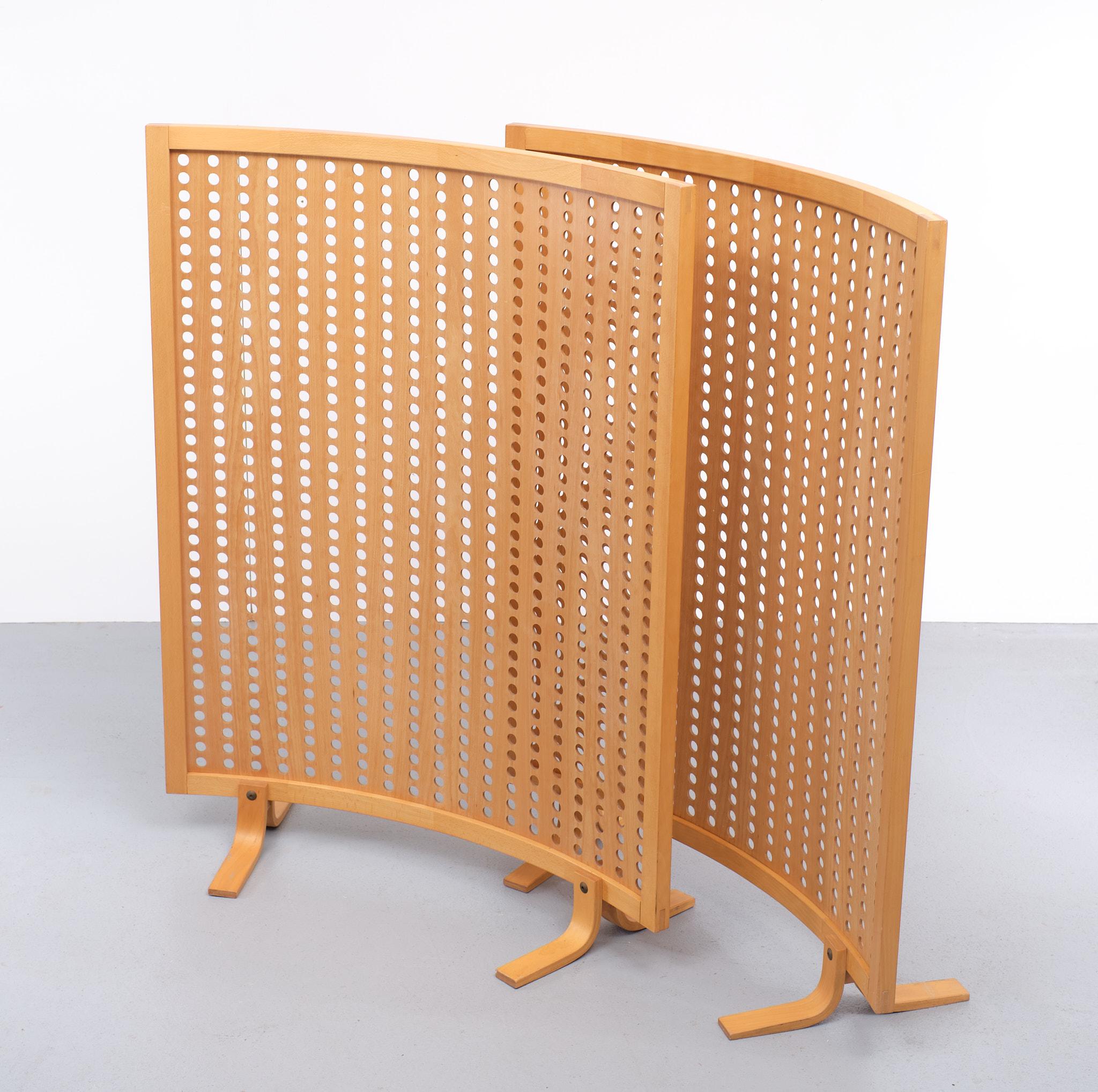 Set Room Dividers Beech Wood, Scandinavian, 1970s 9