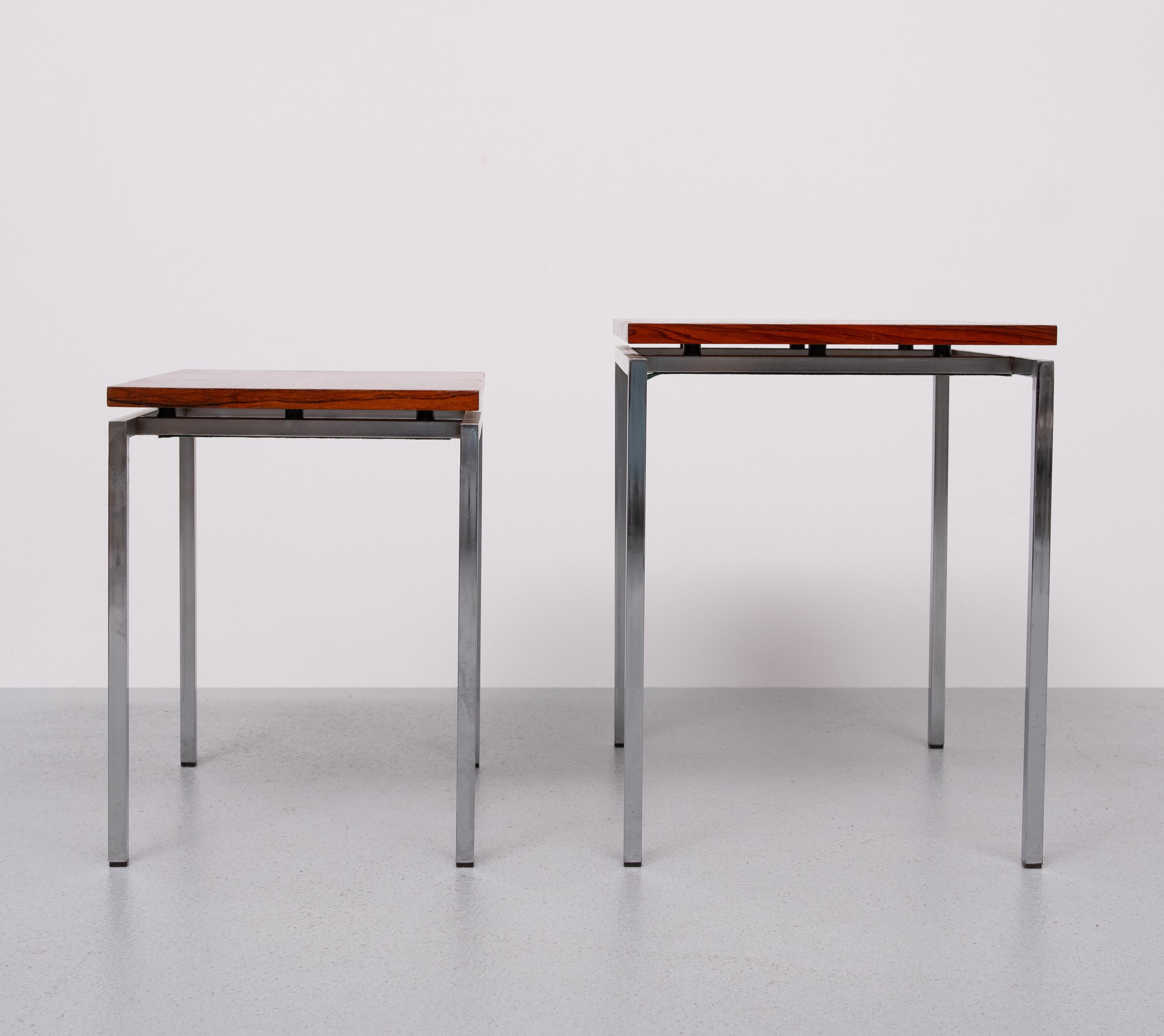 set Rose wood side tables 1970s For Sale 1