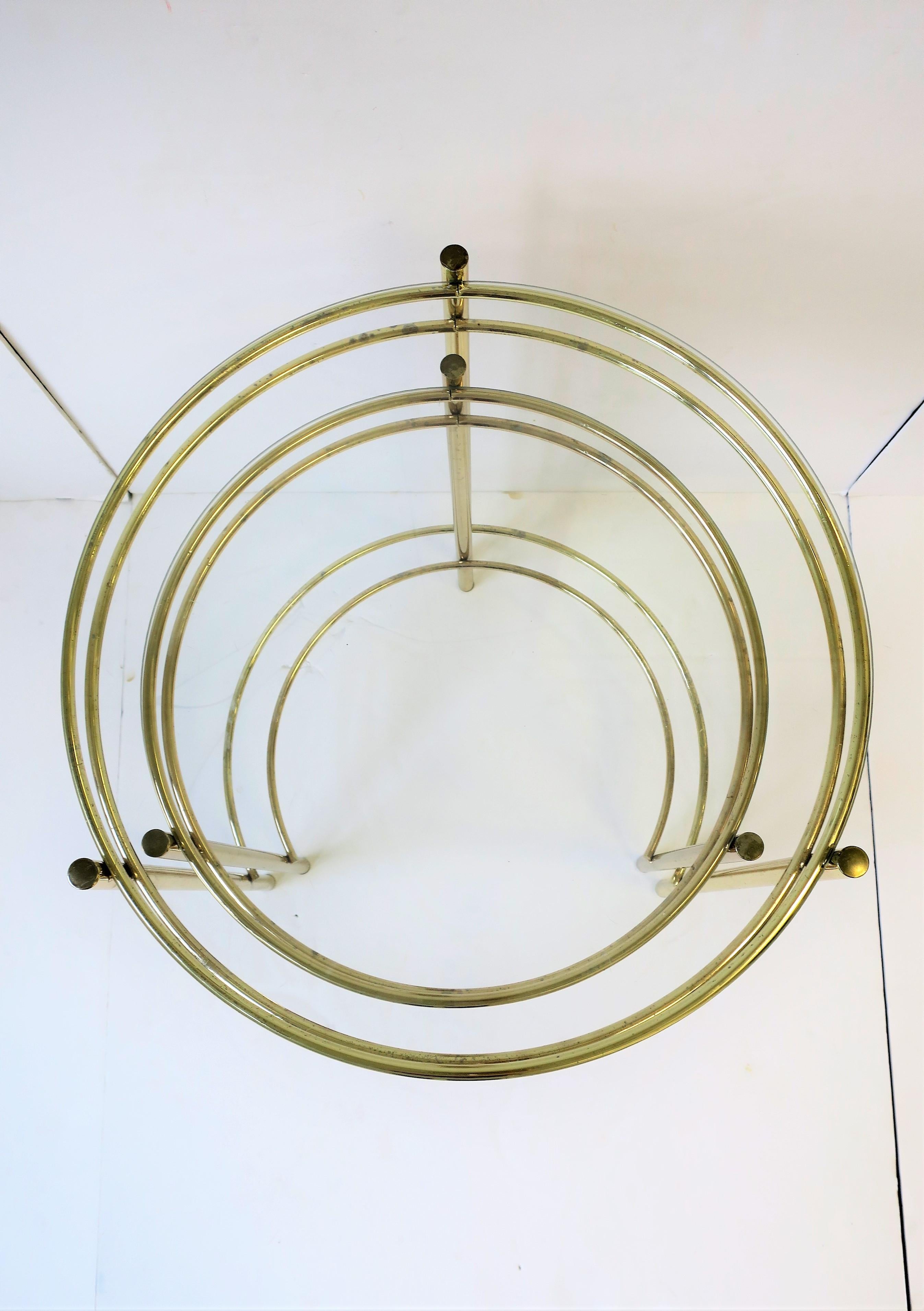 Set Round Brass and Glass Nesting End or Side Tables 3