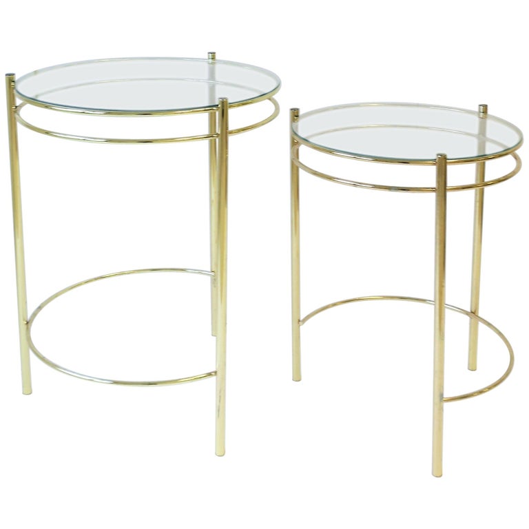 Round Nesting End Tables 2 For, Round Nesting Tables Glass