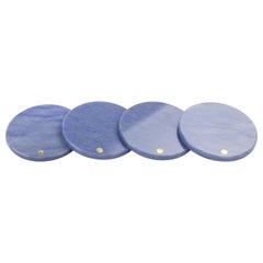 Coasters Set of Four in Blue Azul Macaubas Marble Handmade Italy