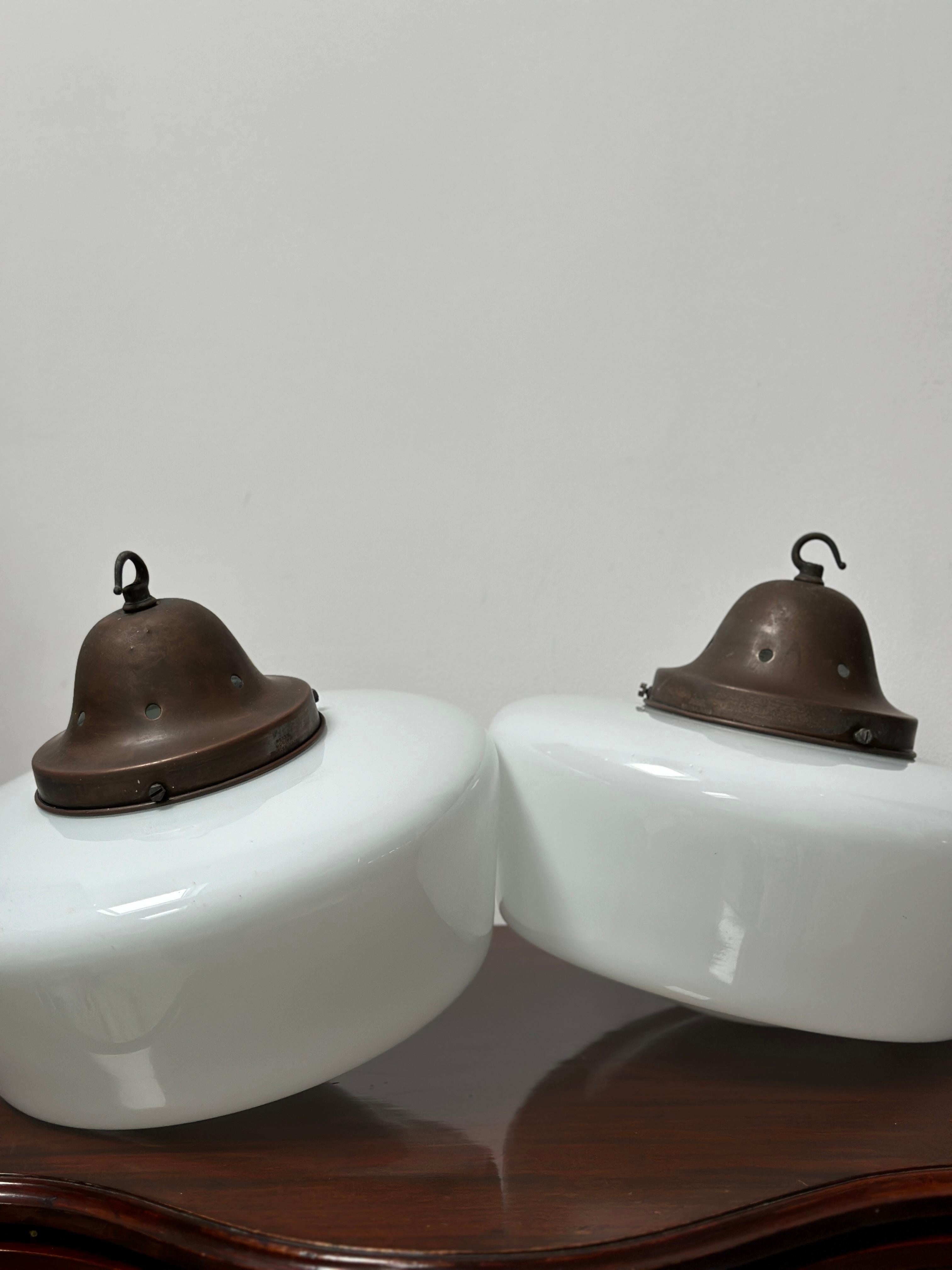 Trio Antique Church Opaline Glass Ceiling Pendants Light By Hailwood & Ackroyd im Angebot 4