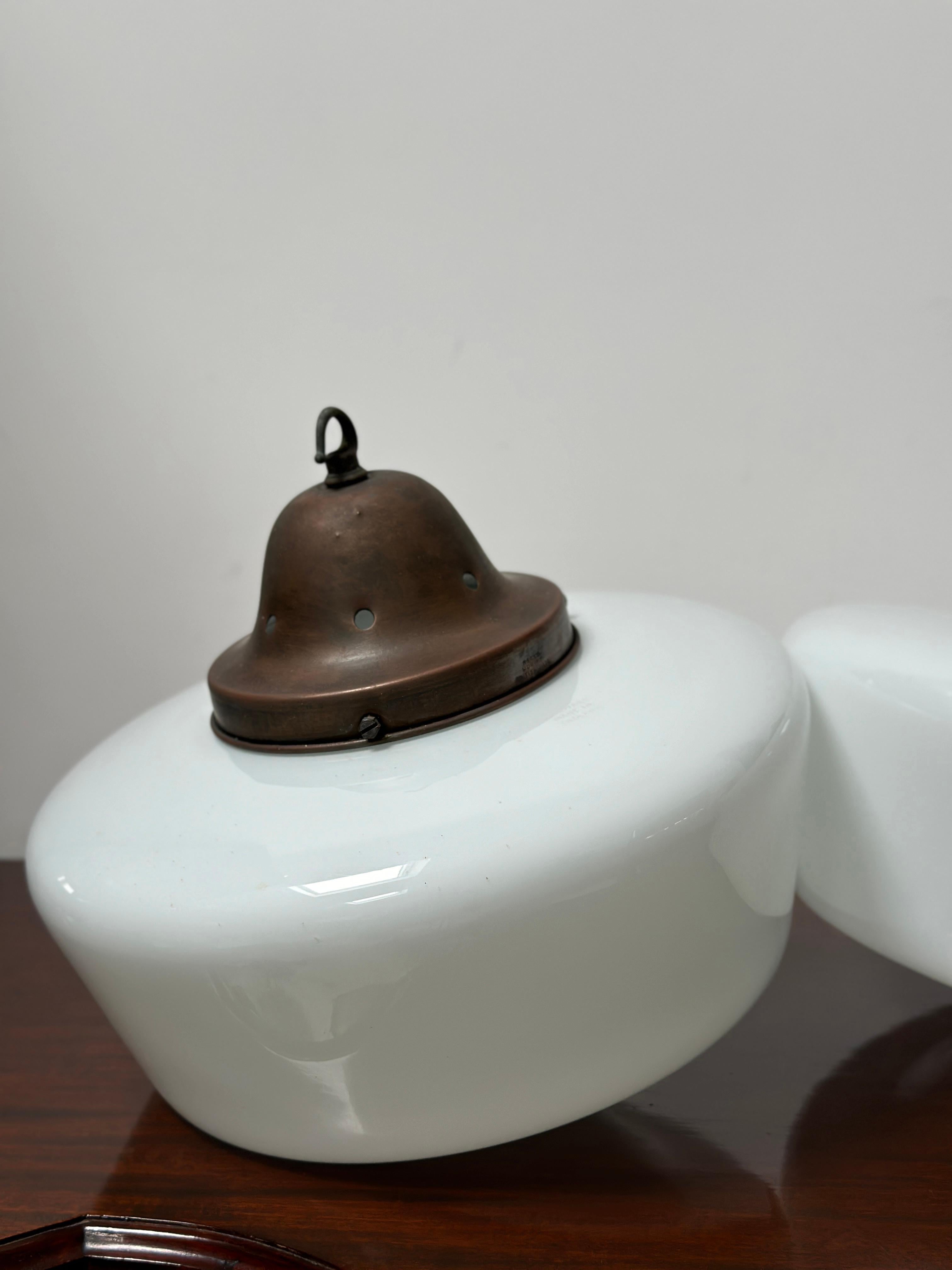 Trio Antique Church Opaline Glass Ceiling Pendants Light By Hailwood & Ackroyd im Angebot 5