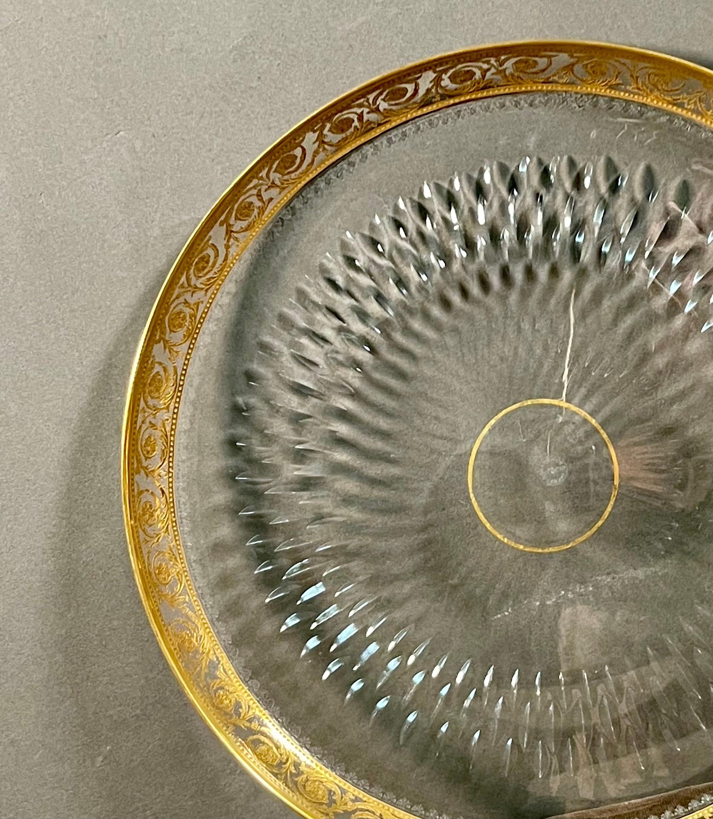 Set Saint Louis firmato Centrotavola in cristallo di metà secolo in vendita 3