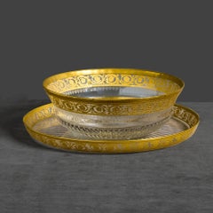 Set Saint Louis signé Centre de table en cristal du milieu du siècle