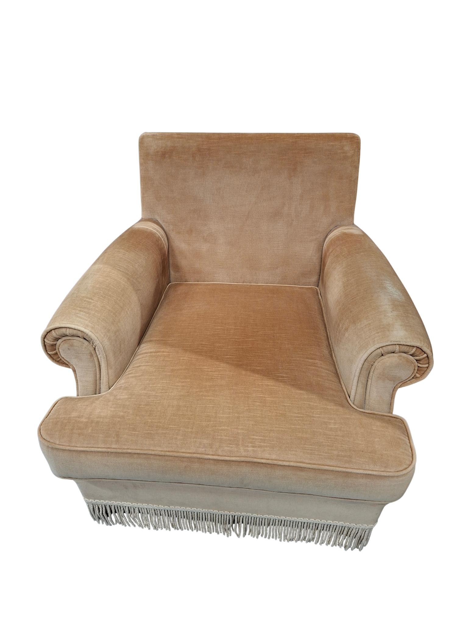 Juego de salón de chenilla de los años 70 con flecos decorativos en venta 1