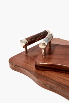 Hand-Crafted Set Salta Wood Trays with Onyx Stone by AIREDELSUR