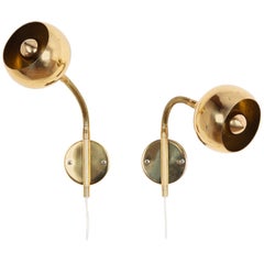 Set Scandinavian Brass Wall lamps