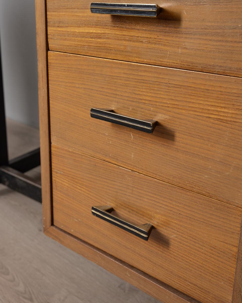 Set scrivania e sedia vintage anni 60 in legno design Italiano In condizioni buone in vendita a None, IT