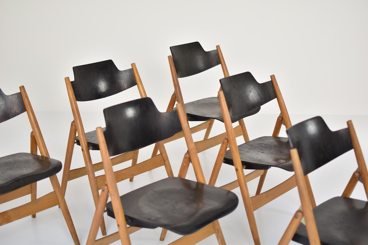 Mid-Century Modern Set SE18 Dining Chairs by Egon Eiermann for Wilde & Spieth, Germany, 1952