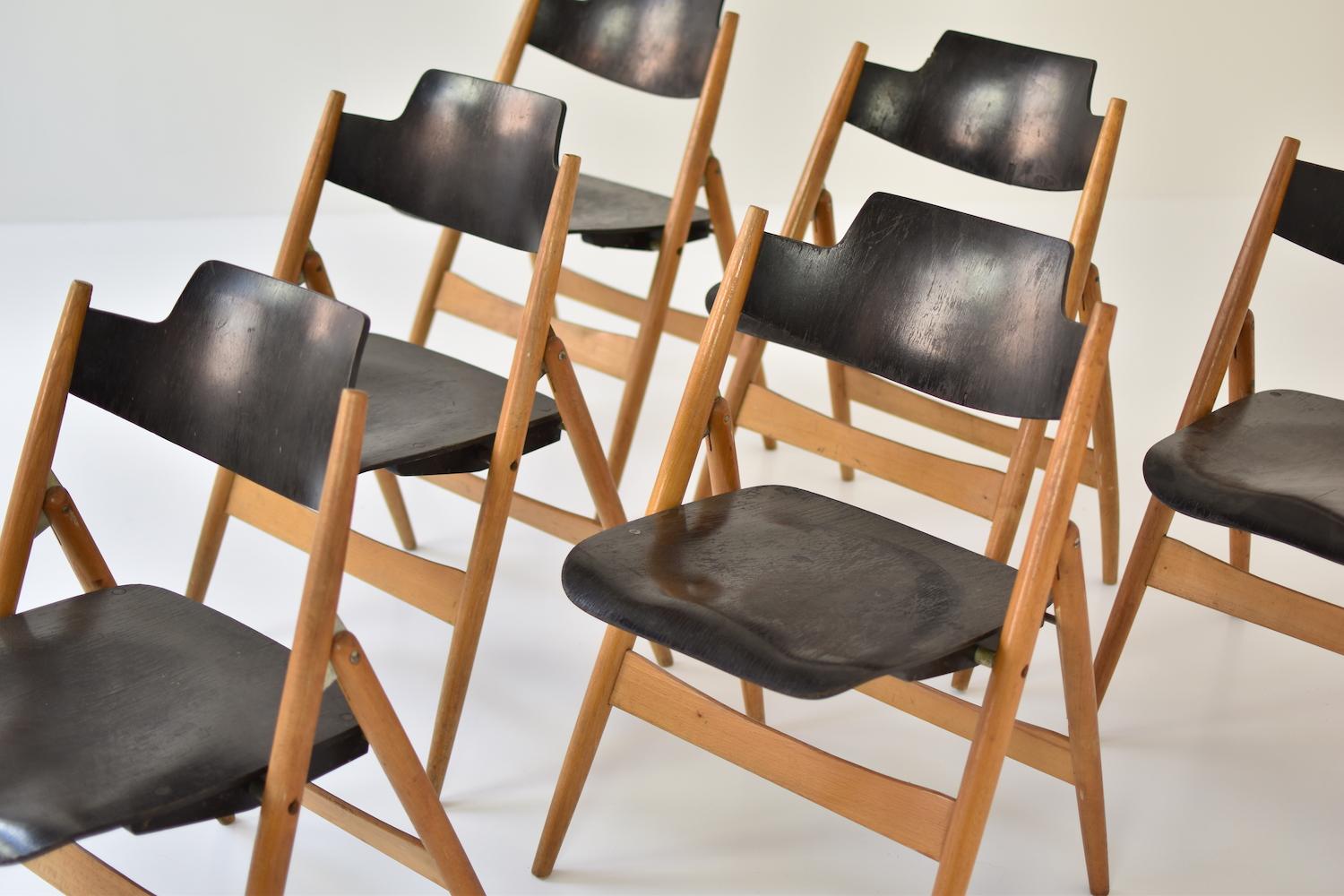 Set SE18 Dining Chairs by Egon Eiermann for Wilde & Spieth, Germany, 1952 In Good Condition In Antwerp, BE