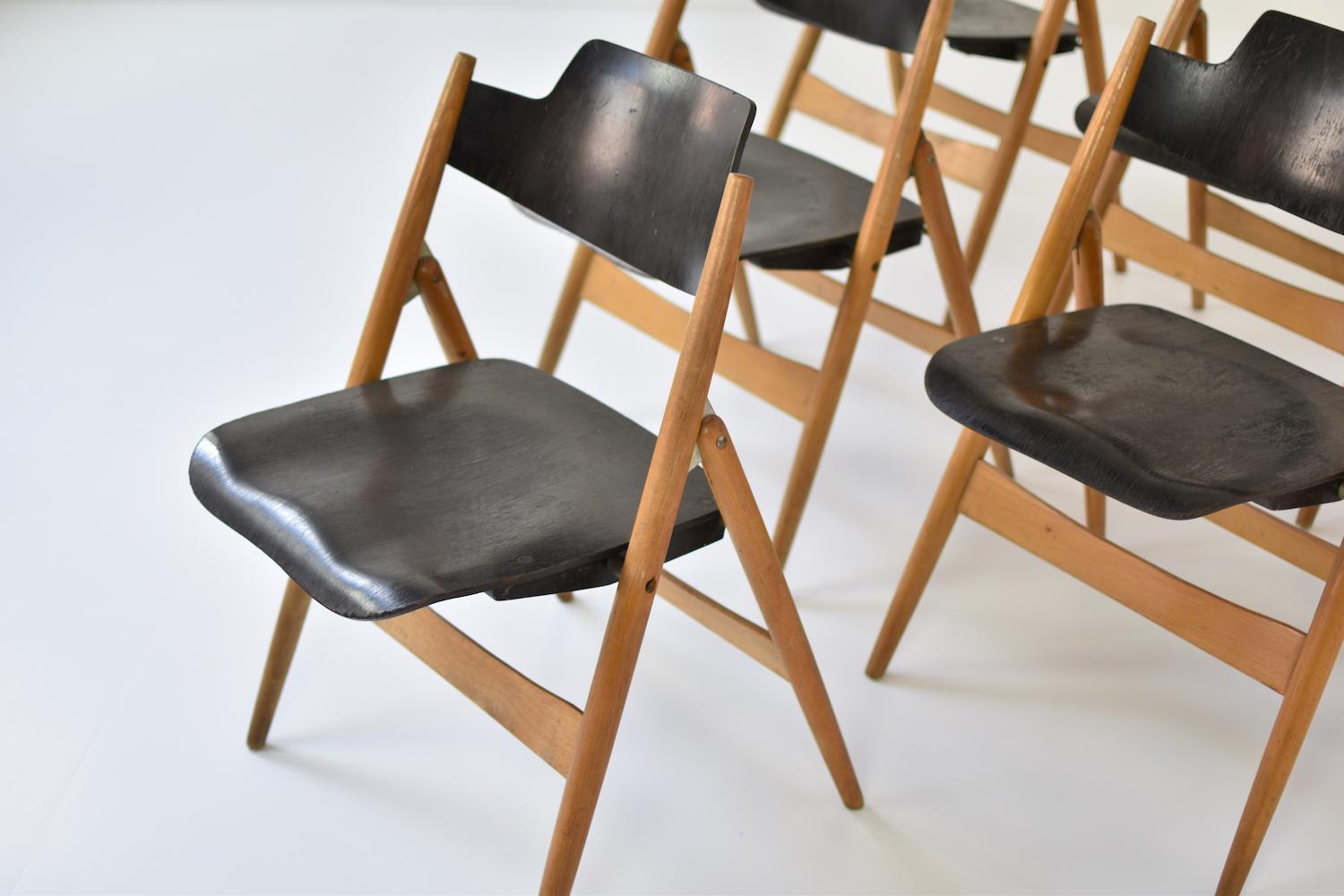 Mid-20th Century Set SE18 Dining Chairs by Egon Eiermann for Wilde & Spieth, Germany, 1952