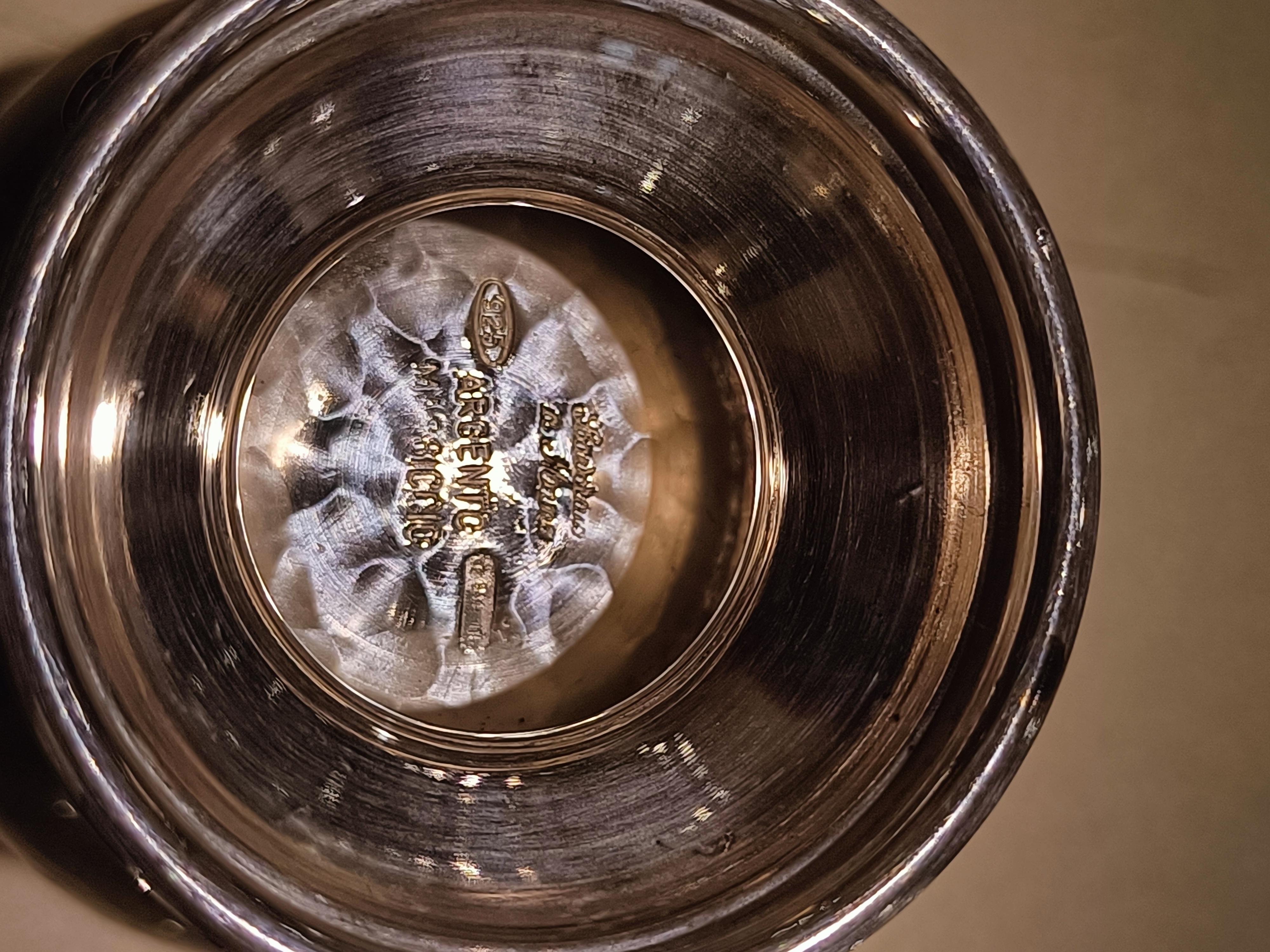Set of six sterling silver liquor glasses In New Condition For Sale In BARI, IT