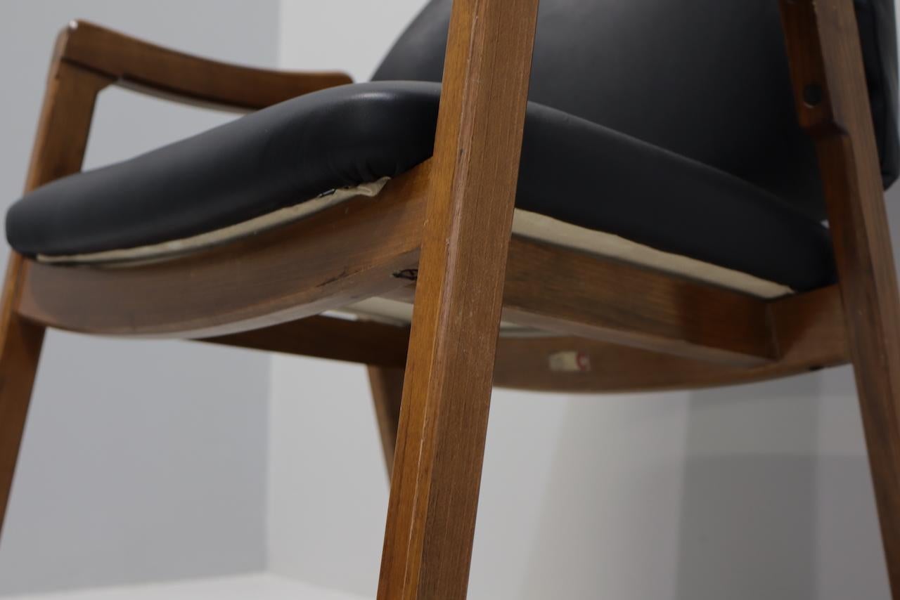Set Sei Ico Parisi Sedie/Poltrone per Cassina Modl 814 in Pelle in vendita 8