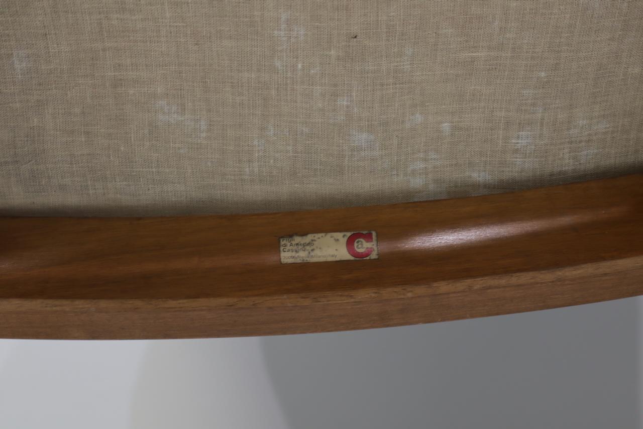 Set Sei Ico Parisi Sedie/Poltrone per Cassina Modl 814 in Pelle in vendita 12