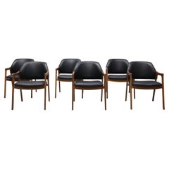 Set Six Ico Parisi Chairs/Armchairs for Cassina Modl 814 Leather