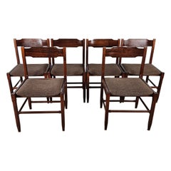 Set of six 1960s chairs in Teak and Beech Set of six 1960s chairs in Teak and Beech