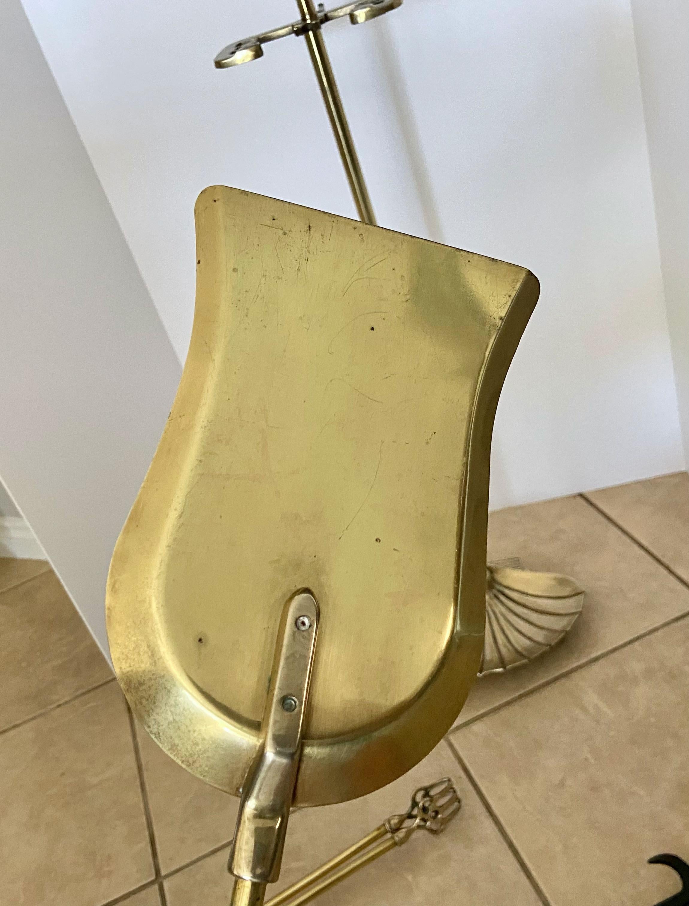 Set Shell Brass Clam Fireplace Tool Set 5