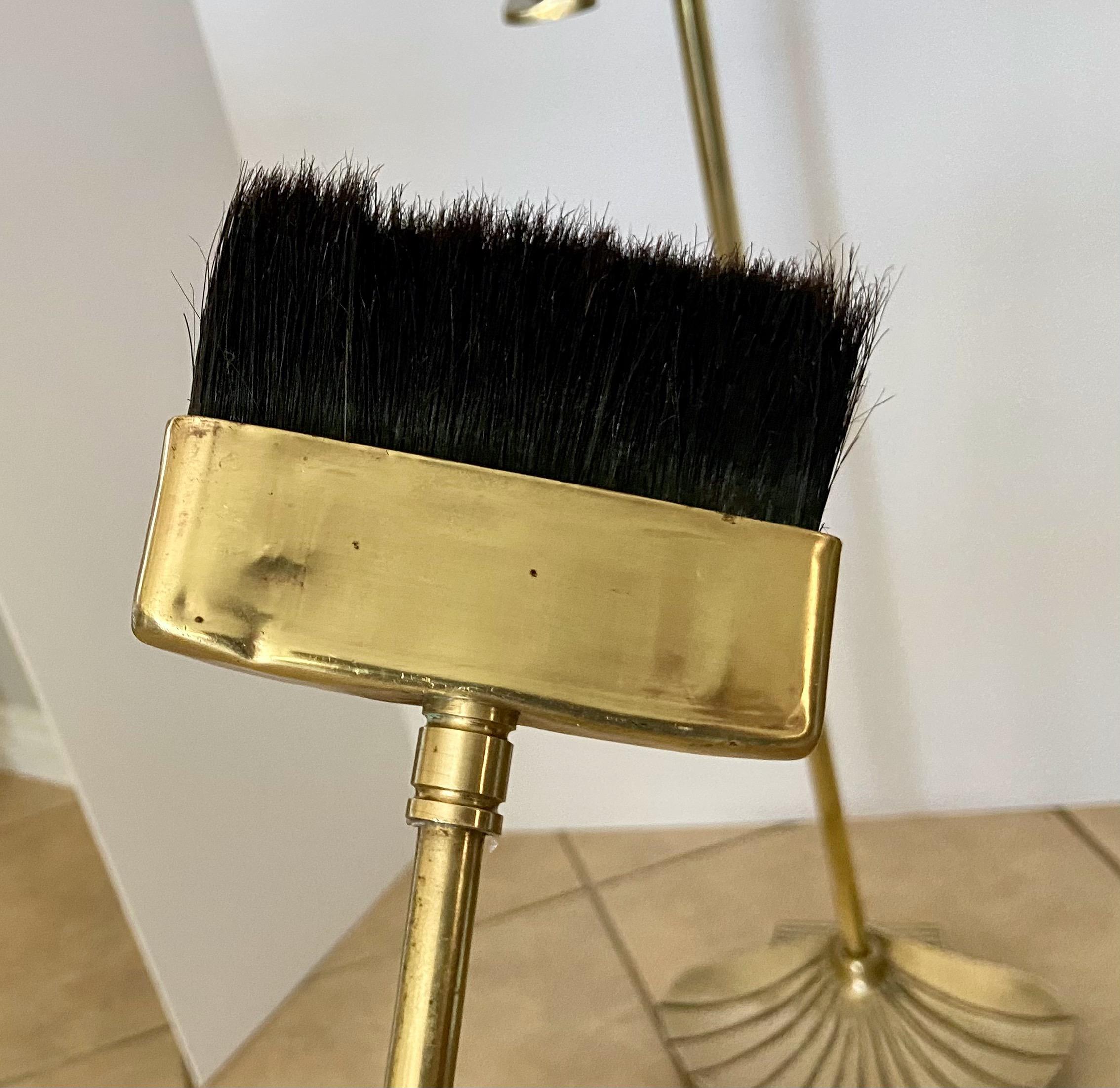 Set Shell Brass Clam Fireplace Tool Set 9