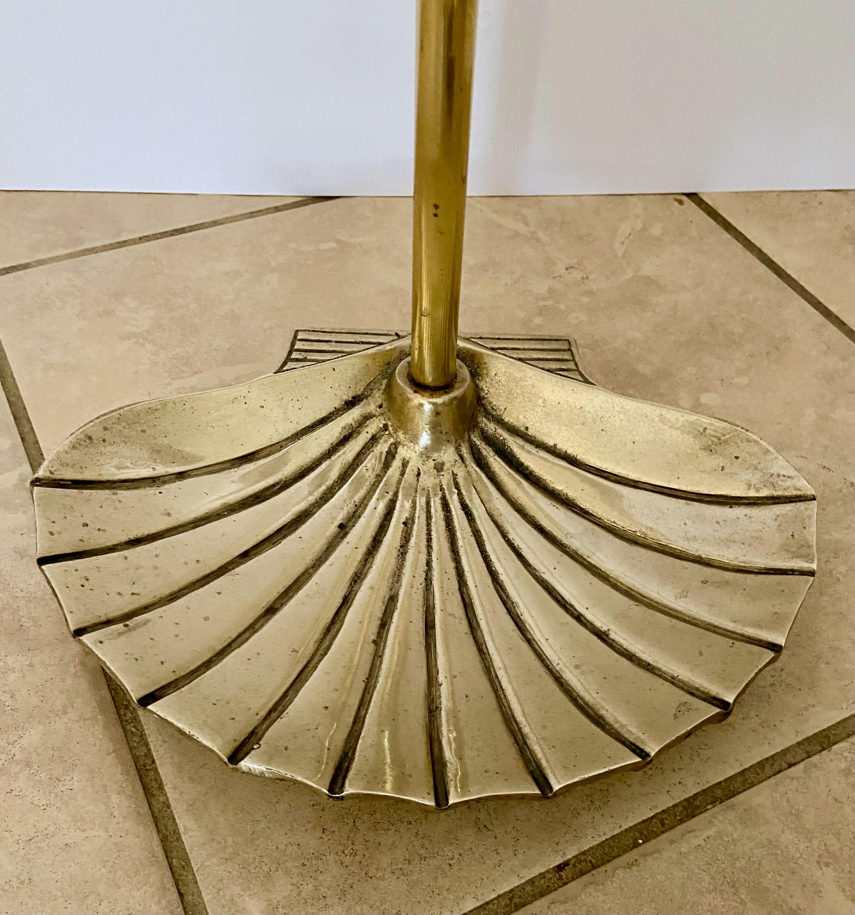 Mid-20th Century Set Shell Brass Clam Fireplace Tool Set