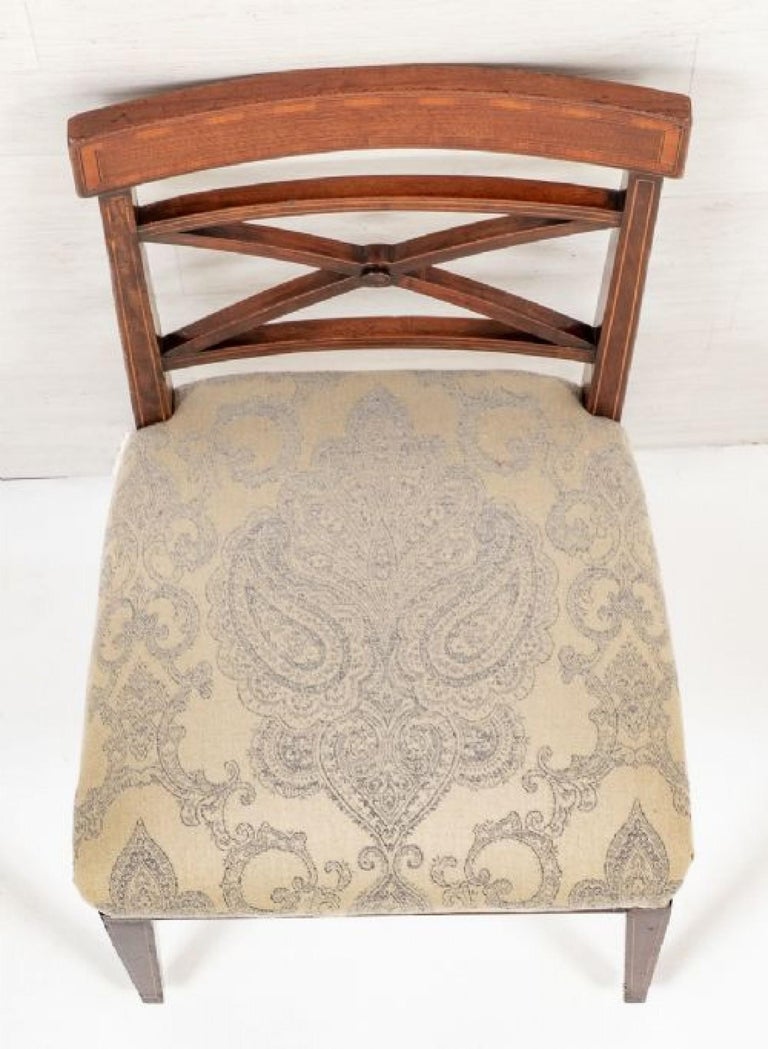 Set Sheraton Dining Chairs Mahogany Antique Revival For Sale at 1stDibs