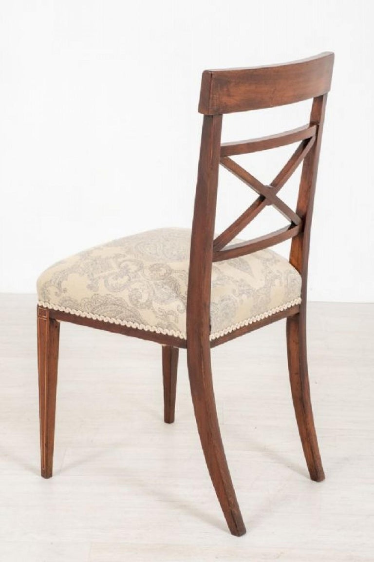 Set Sheraton Dining Chairs Mahogany Antique Revival For Sale at 1stDibs