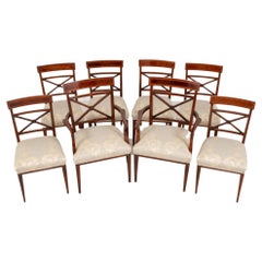 Set Sheraton Dining Chairs Mahogany Antique Revival