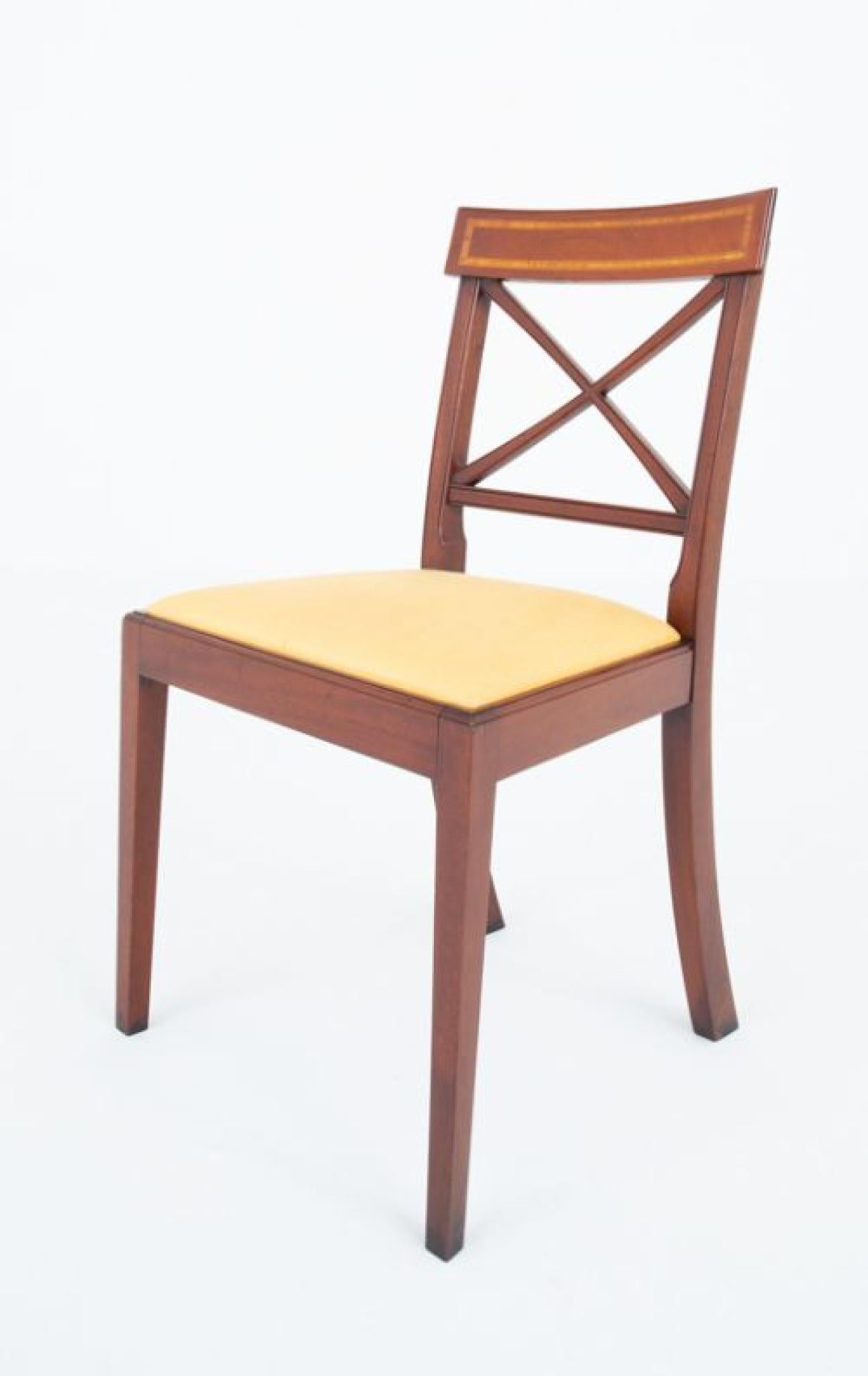 Début du 20ème siècle Set Sheraton Dining Chairs Mahogany Revive en vente