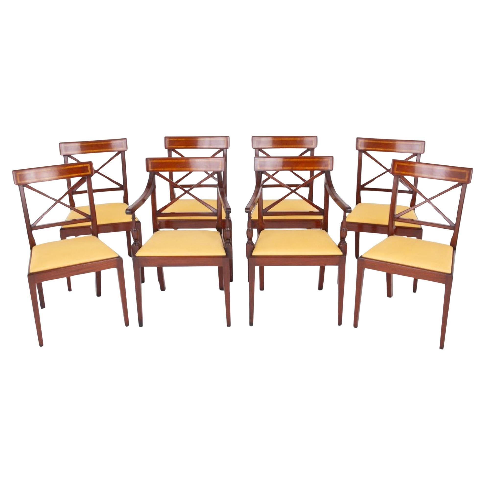 Set Sheraton Dining Chairs Mahogany Revival