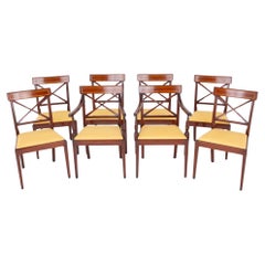 Set Sheraton Dining Chairs Mahogany Revival