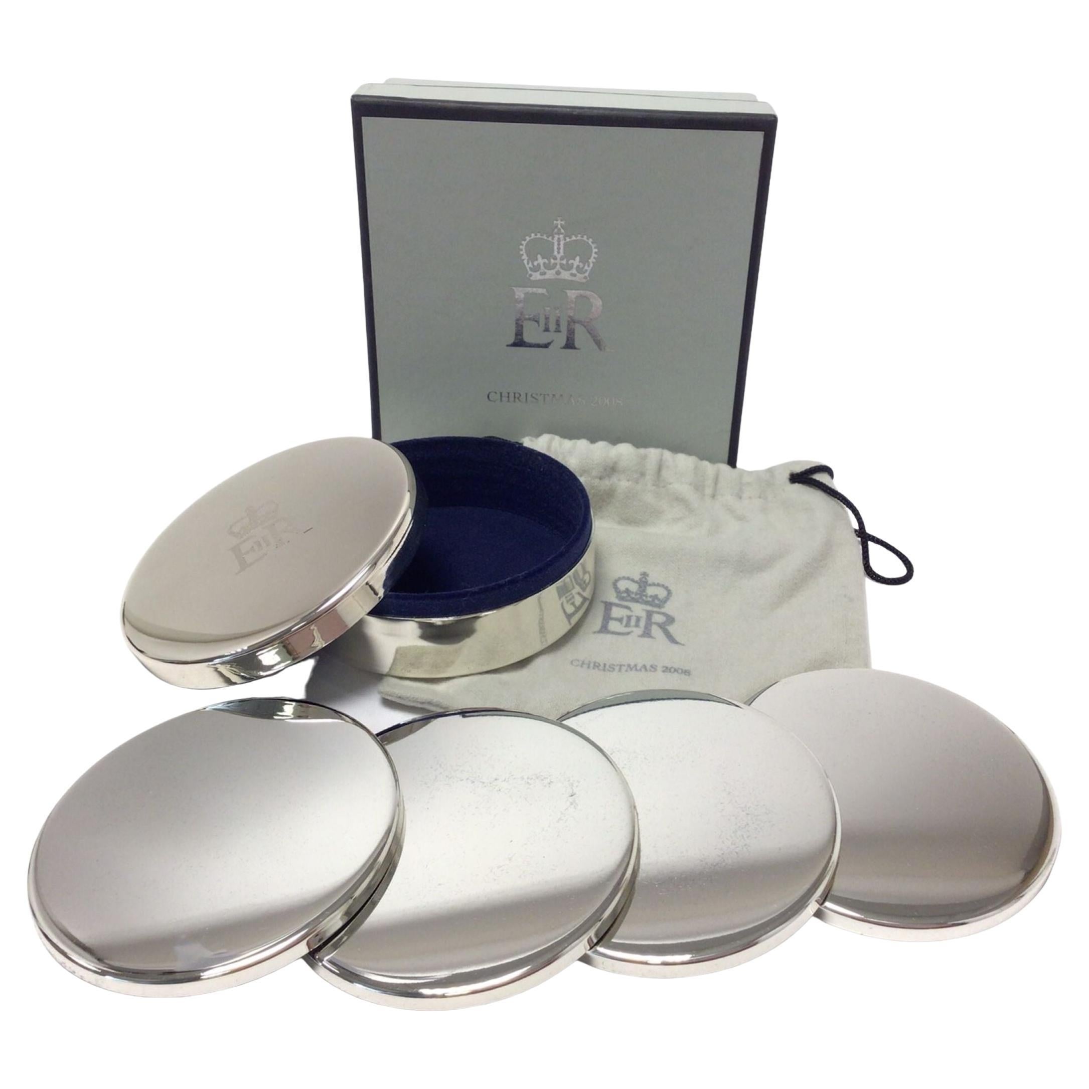 Juego de posavasos plateados Regalo de Navidad 2008 para el personal de la Casa Real en venta