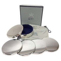 Set Silver Plated Coasters Royal Household Staff Christmas 2008 present