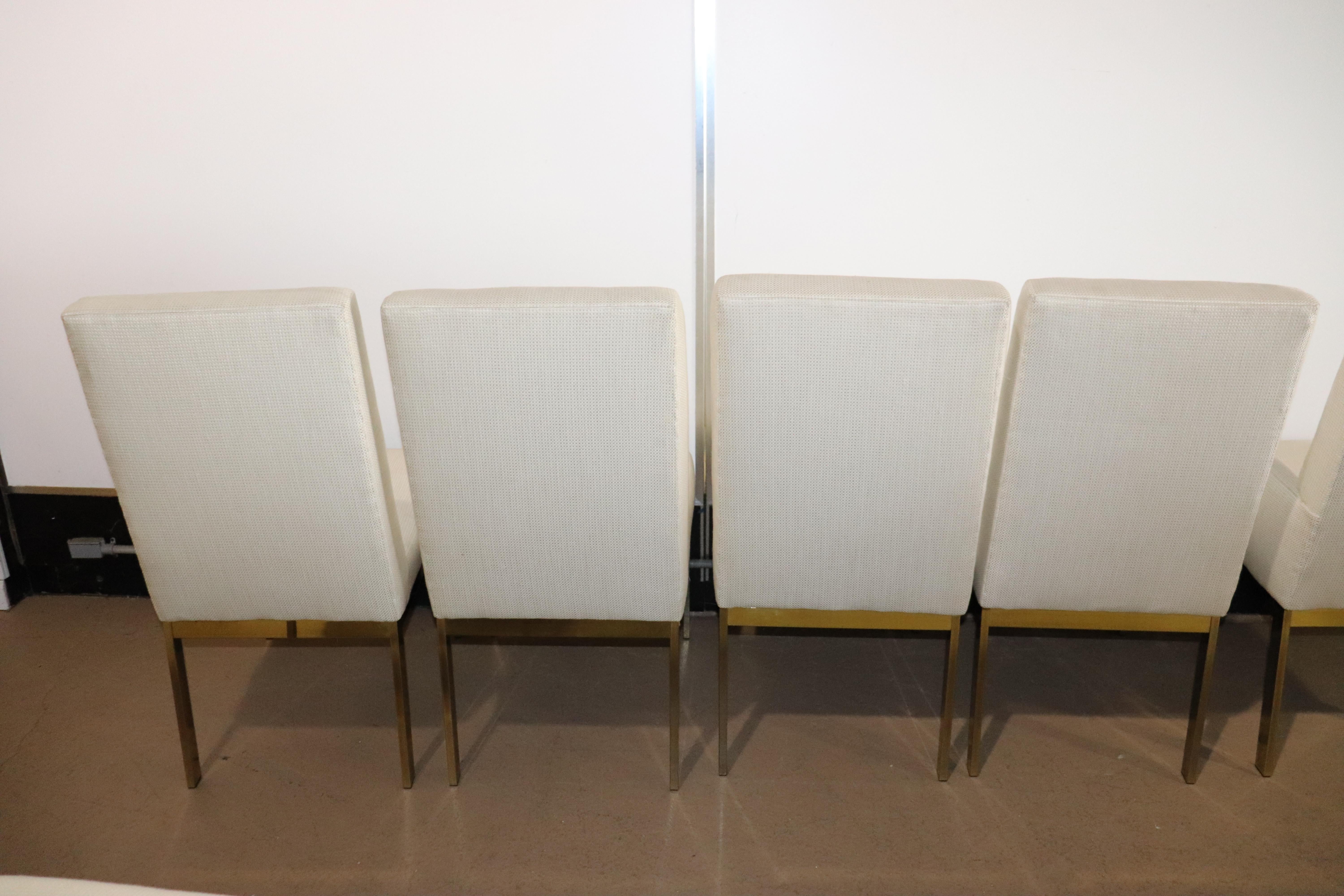 Set of Six 6 Brass Plated Milo Baughman Style Mid-Century Modern Dining Chairs 7