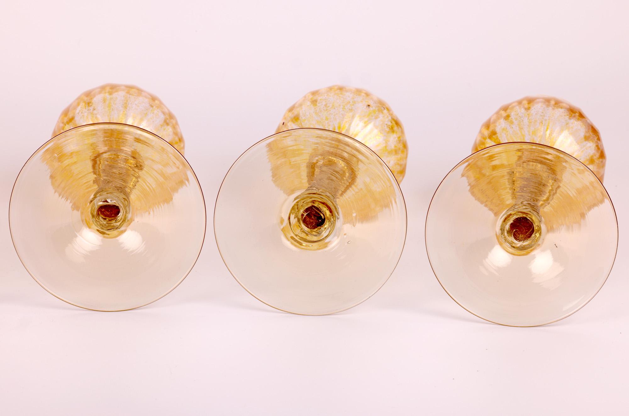 Set Six Antique Italian Venetian Salviati Lacework Wine Glasses, circa 1890 For Sale 10