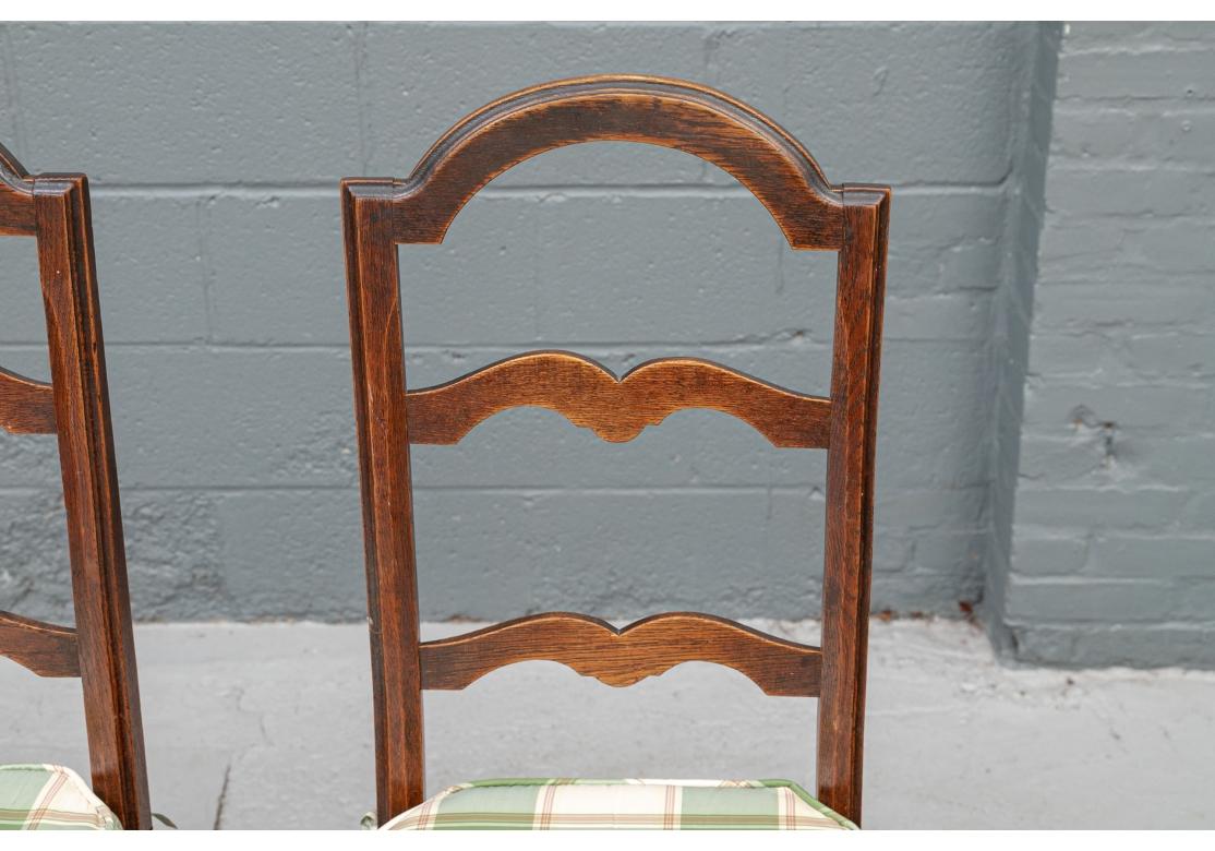 Set Six Antique Oak Dining Chairs  In Fair Condition For Sale In Bridgeport, CT