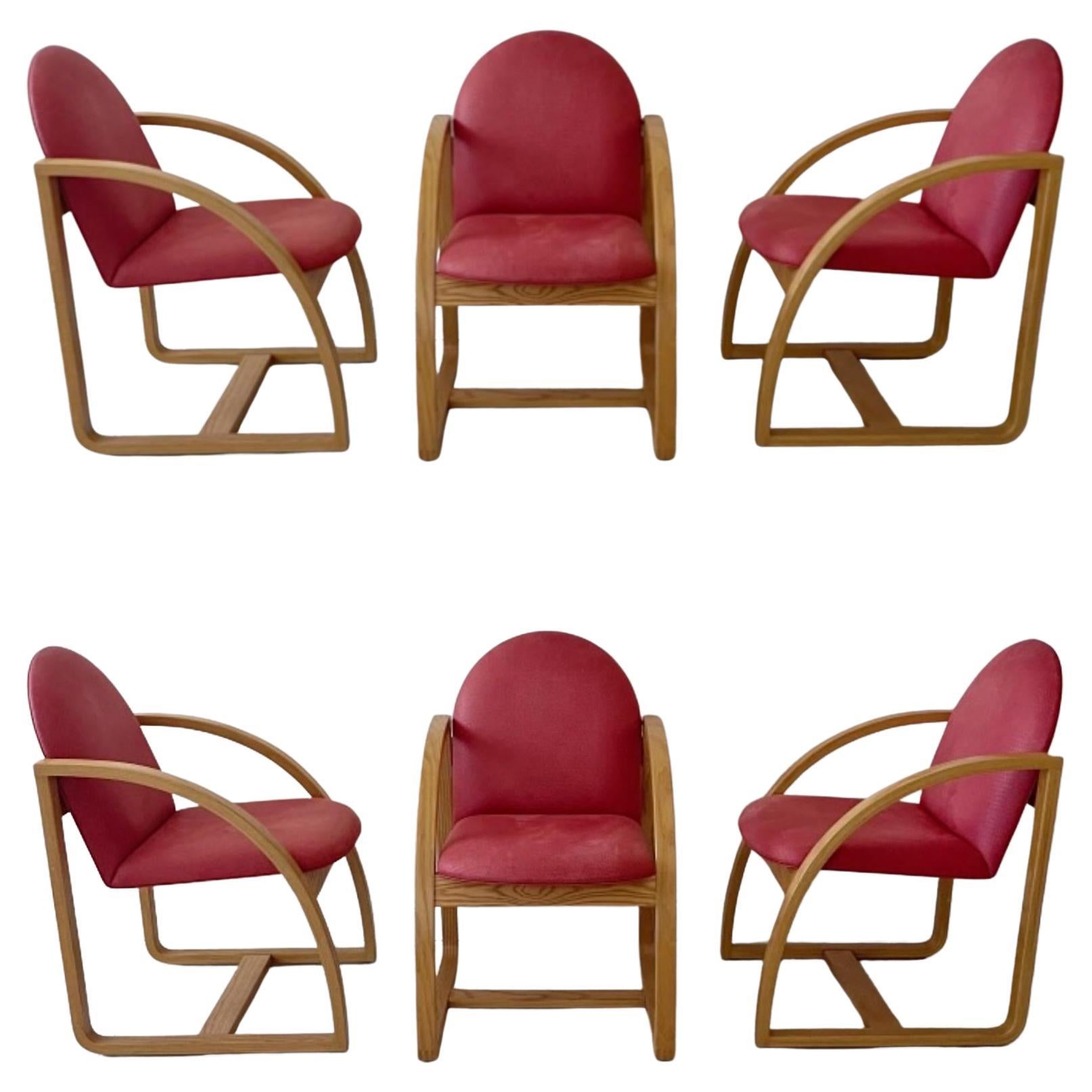 Set Six "Clyde's" Chairs by Peter Danko, circa 1980 For Sale