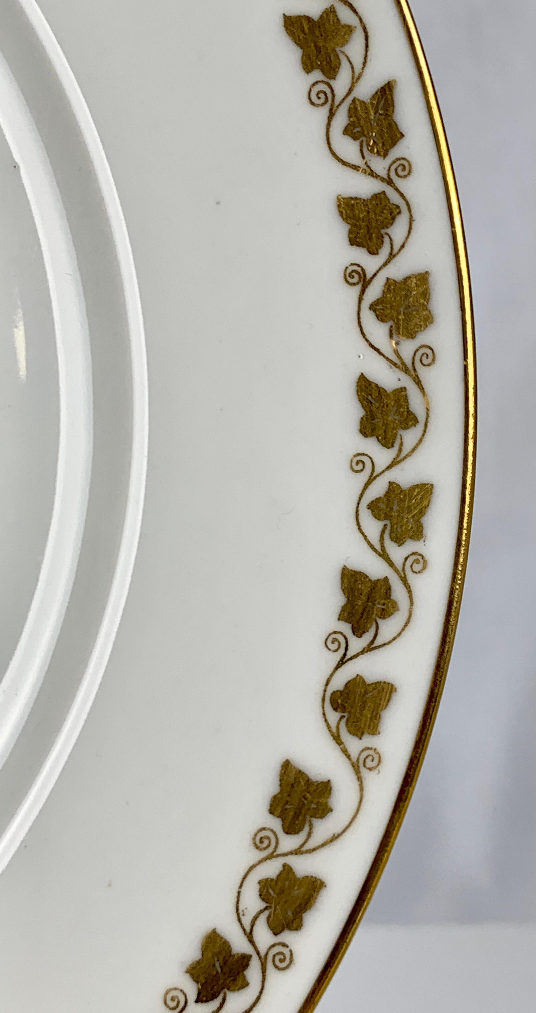 19th Century Set Six Dinner Plates w/ Napoleonic Imperial Eagle in Style of Sèvres