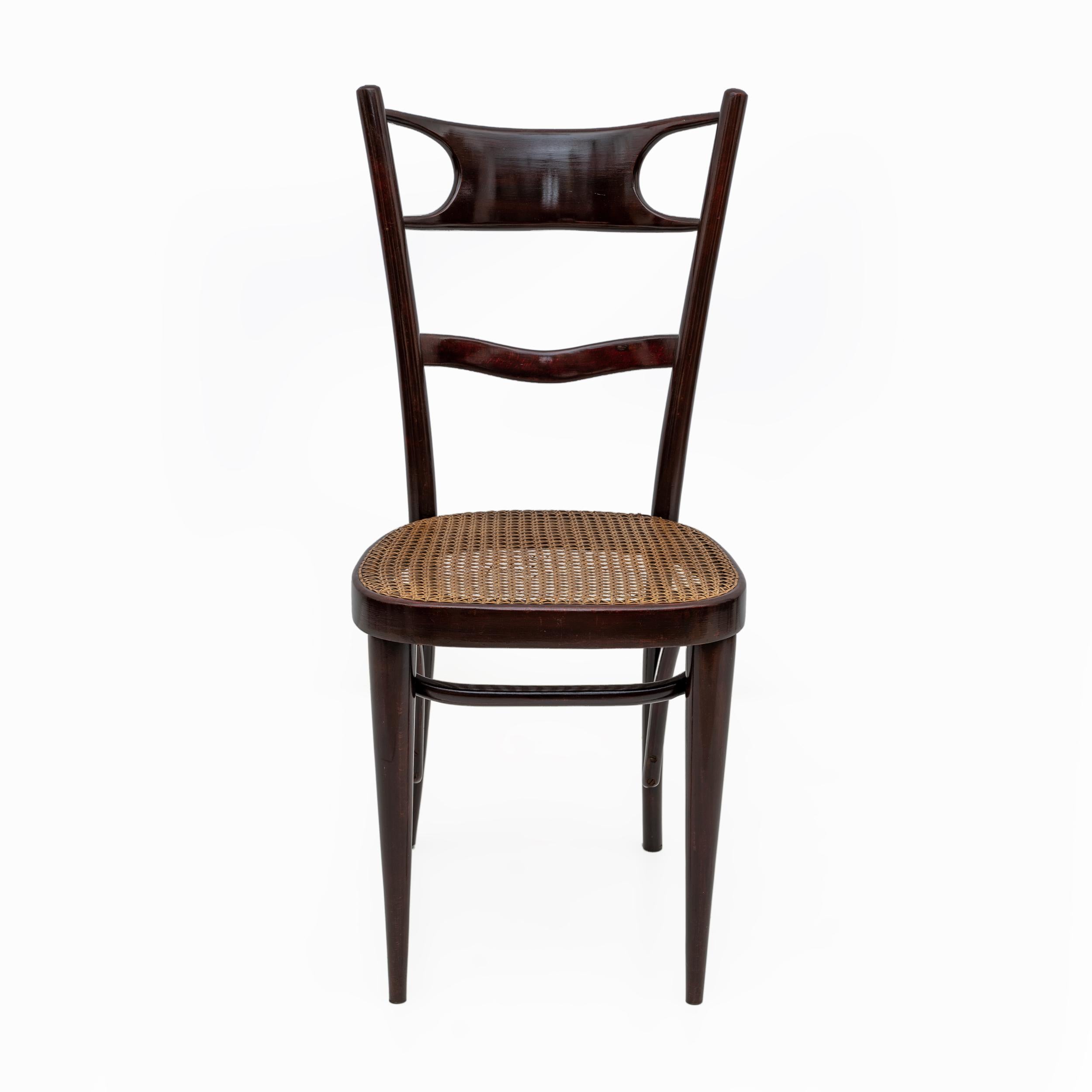 Set aus sechs neapolitanischen Thonet-Stühlen aus gebogener Buche aus dem frühen 20. Jahrhundert Sautto & Liberale (Mitte des 20. Jahrhunderts) im Angebot